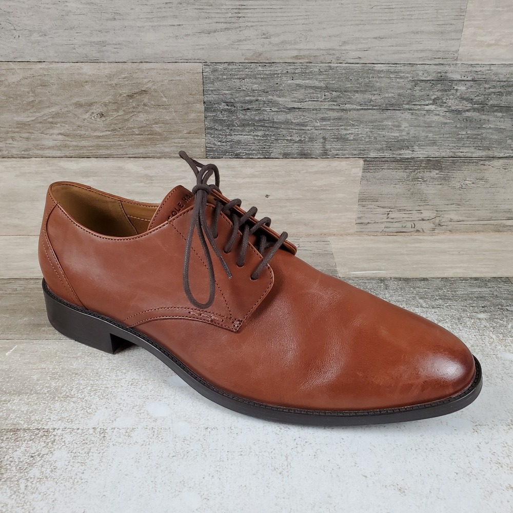 Cole Haan Hawthorne Mens Oxfords Shoes Sz 11.5 Brown Leather Lace-Up Plain Toe